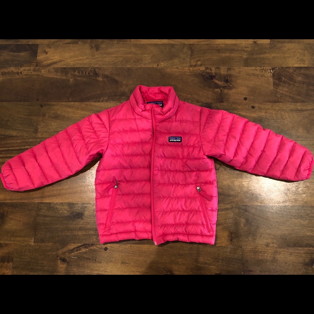Patagonia bright pink down jacket